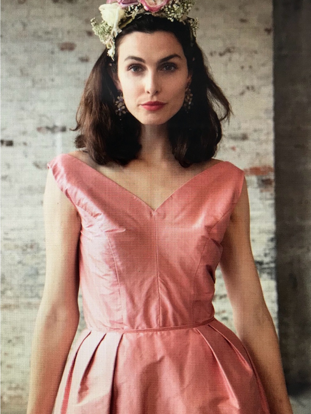 Sleeveless V-Neck Rose Pink Wedding Dress
